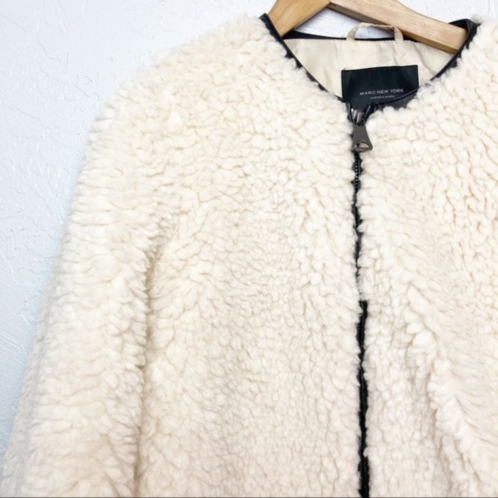 Marc New York White Oversized Fur Jacket